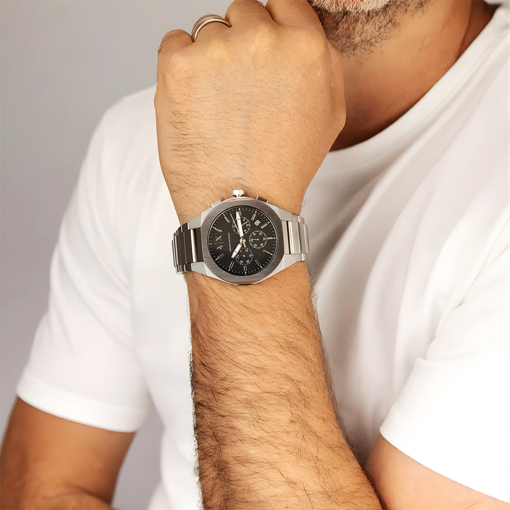 Armani Exchange Rafael Black Chronograph Black Dial Men's Watch