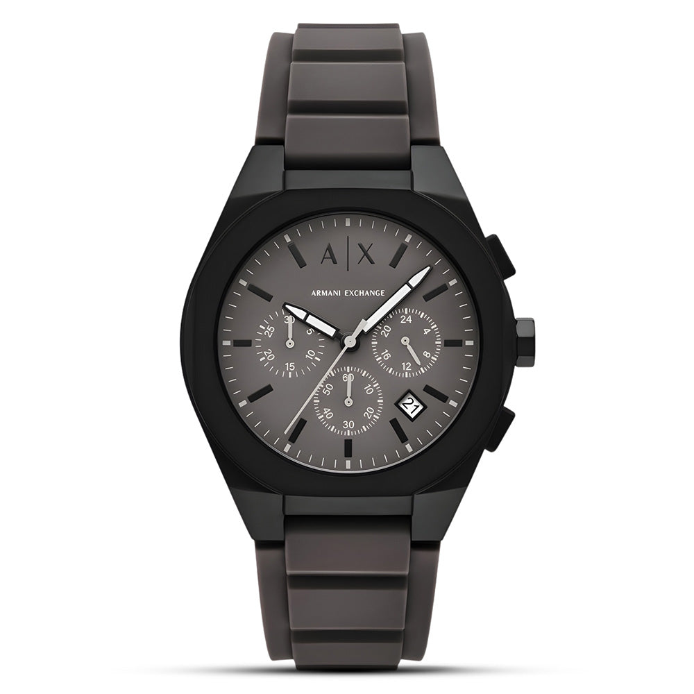 Armani Exchange Sync Chronograph Grey Silicone Strap Watch AX4191