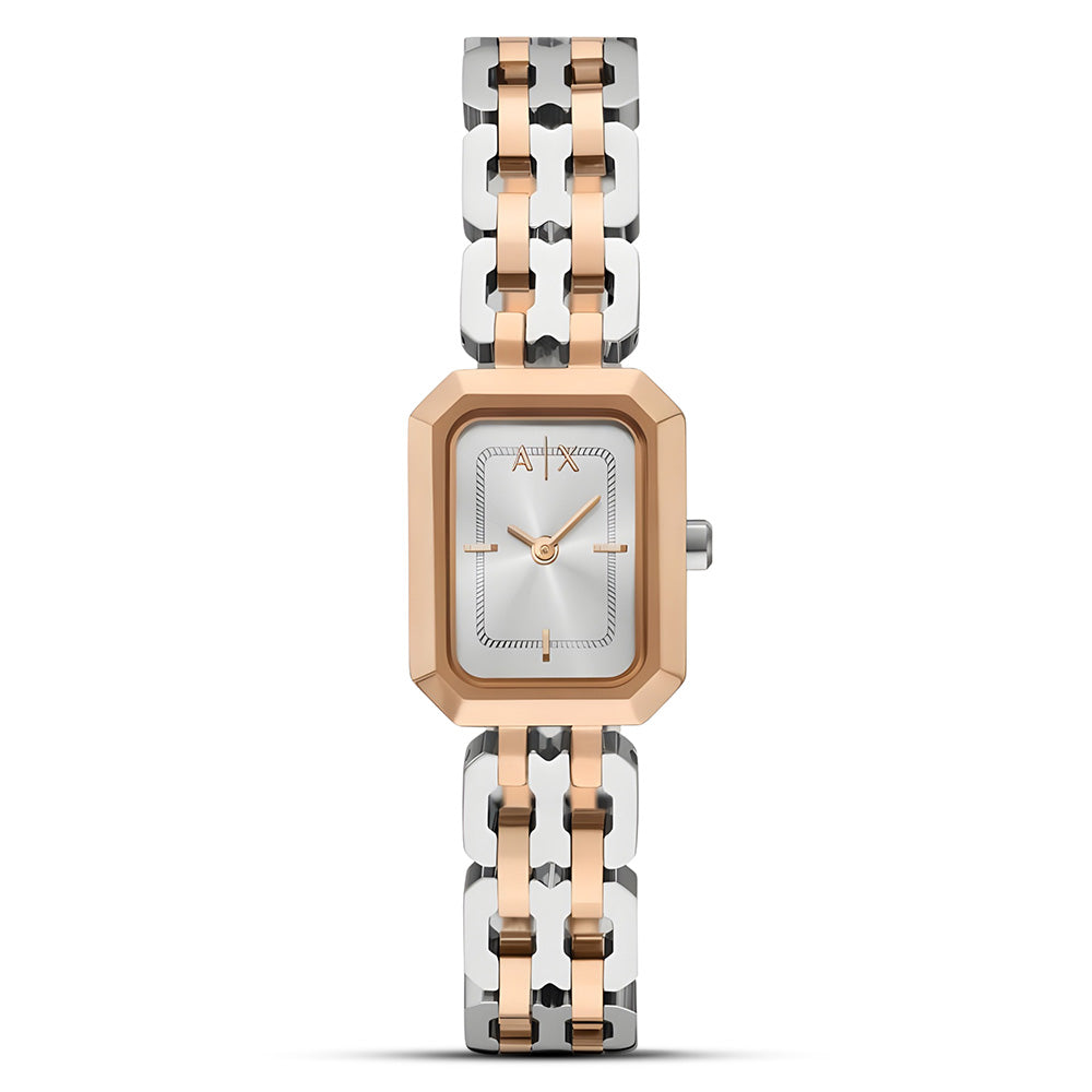 Armani Exchange Two Tone Silver Dial Ladies Watch AX5810