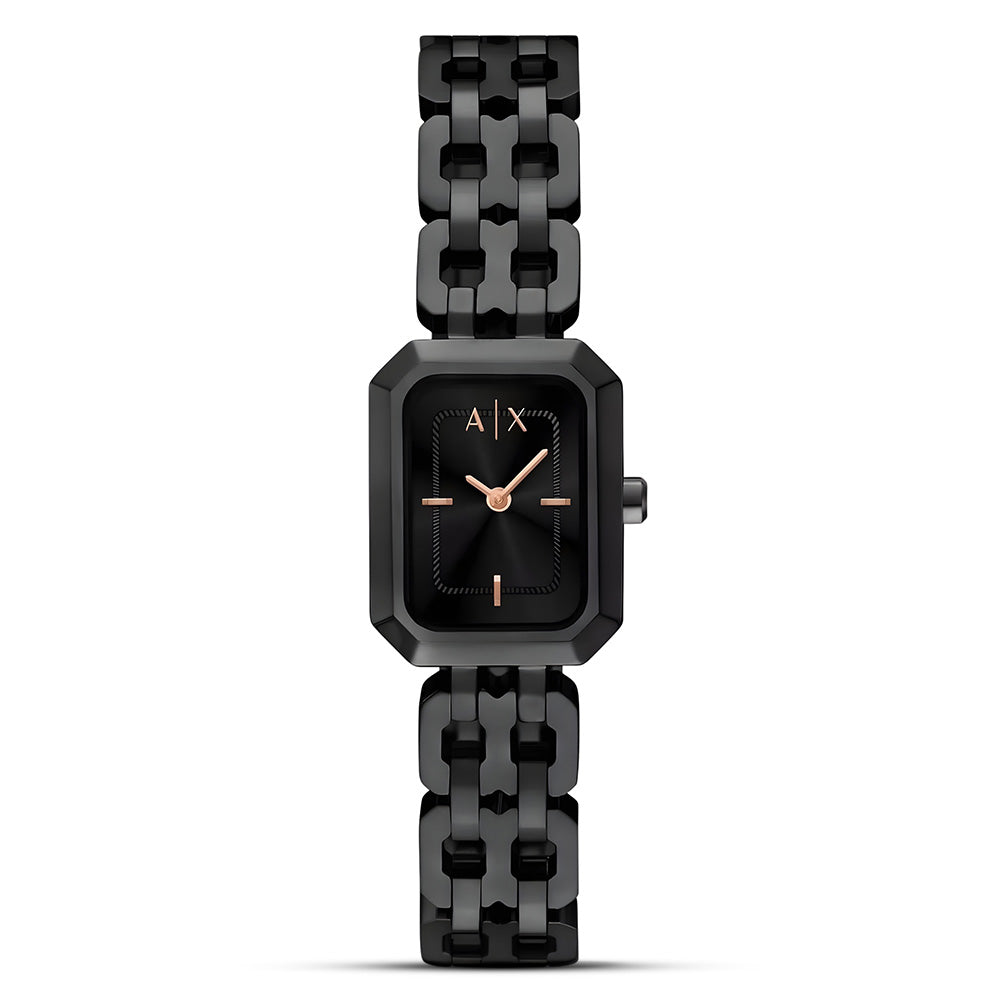 Armani Exchange Rectangle Black Dial Ladies Watch AX5813