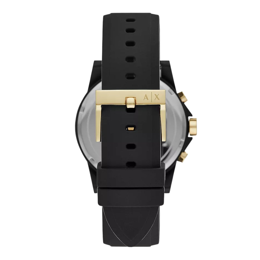Armani Exchange Black Dial Silicone Strap Men's Watch AX7105
