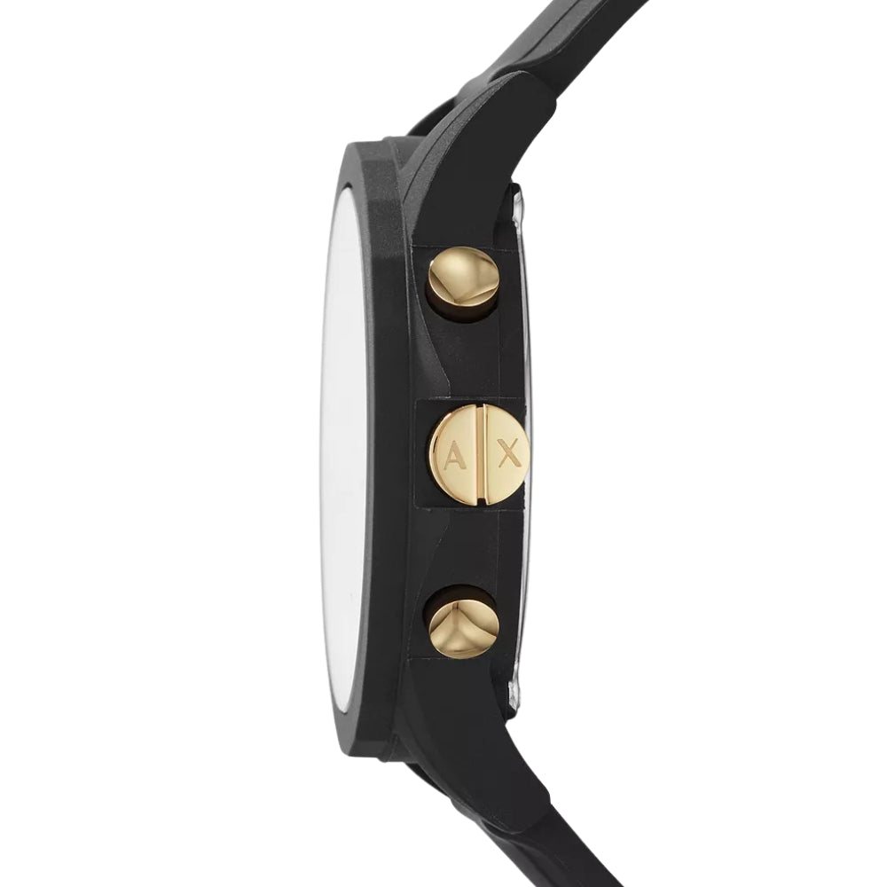 Armani Exchange Black Dial Silicone Strap Men's Watch AX7105