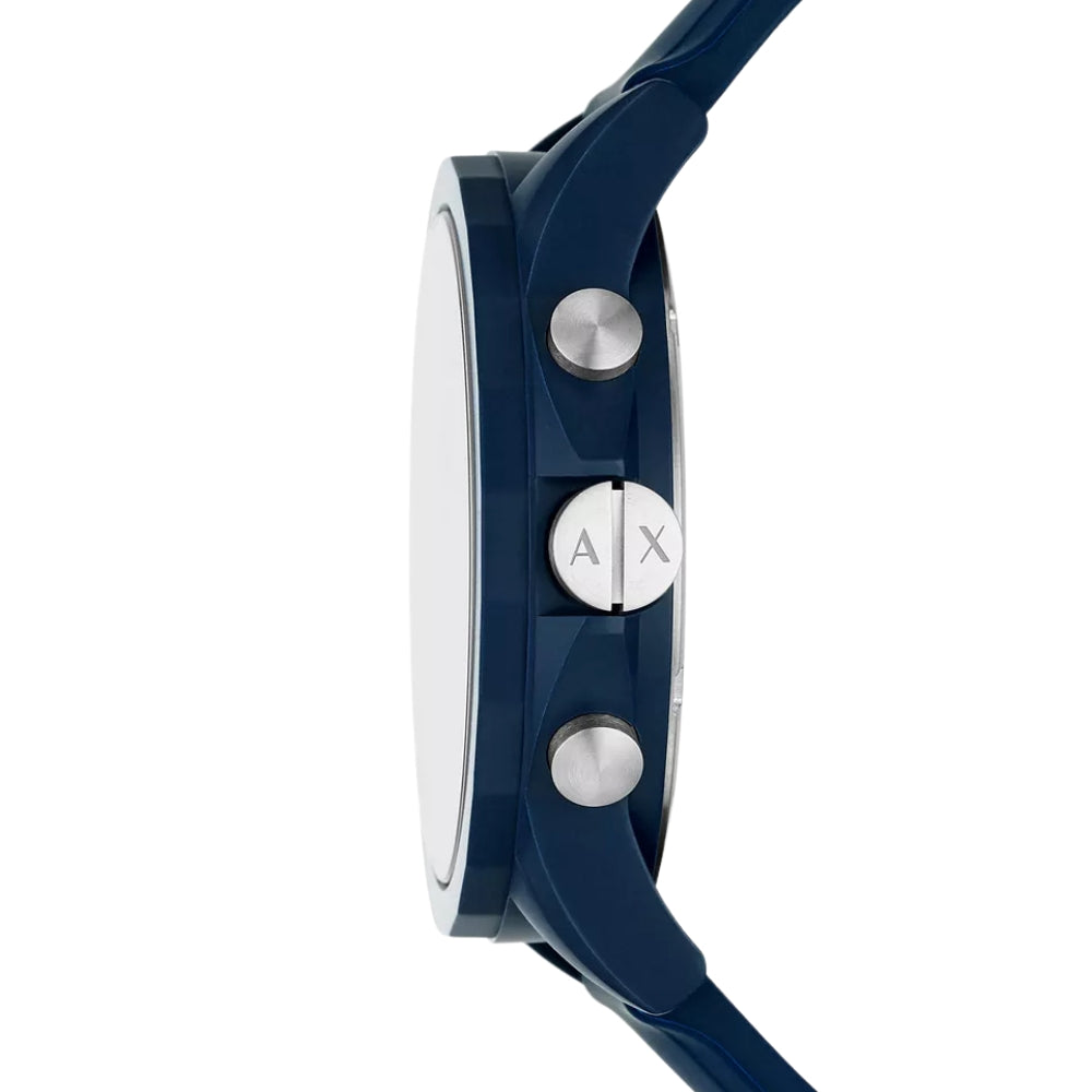 Armani Exchange Dark Blue Dial Silicone Strap Men's Watch AX7128