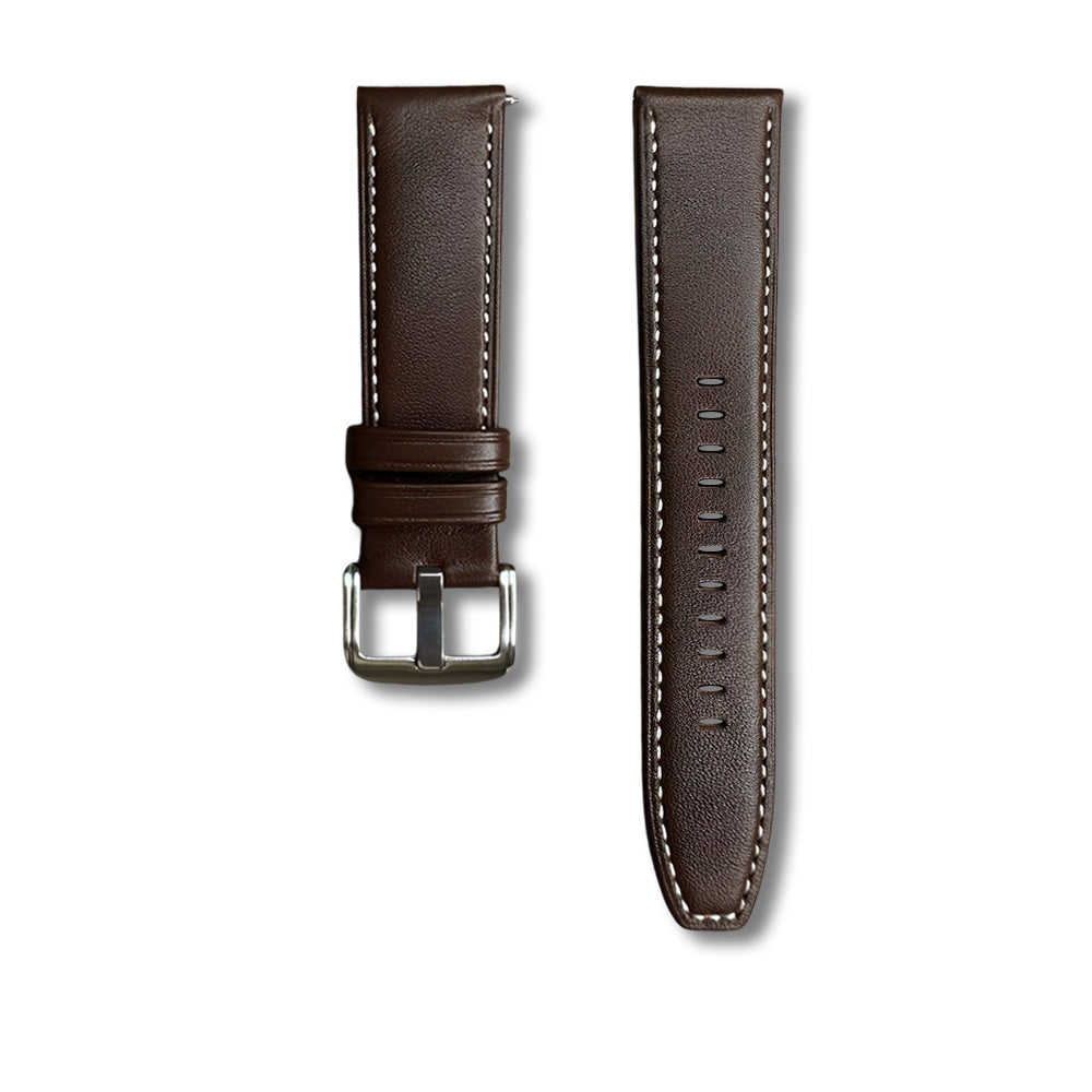 Cavern Premium 22mm Plain Brown Leather Strap V2