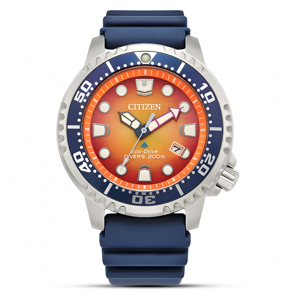 Citizen Eco-Drive Promaster Orange Dial Mens Watch BN169-03X