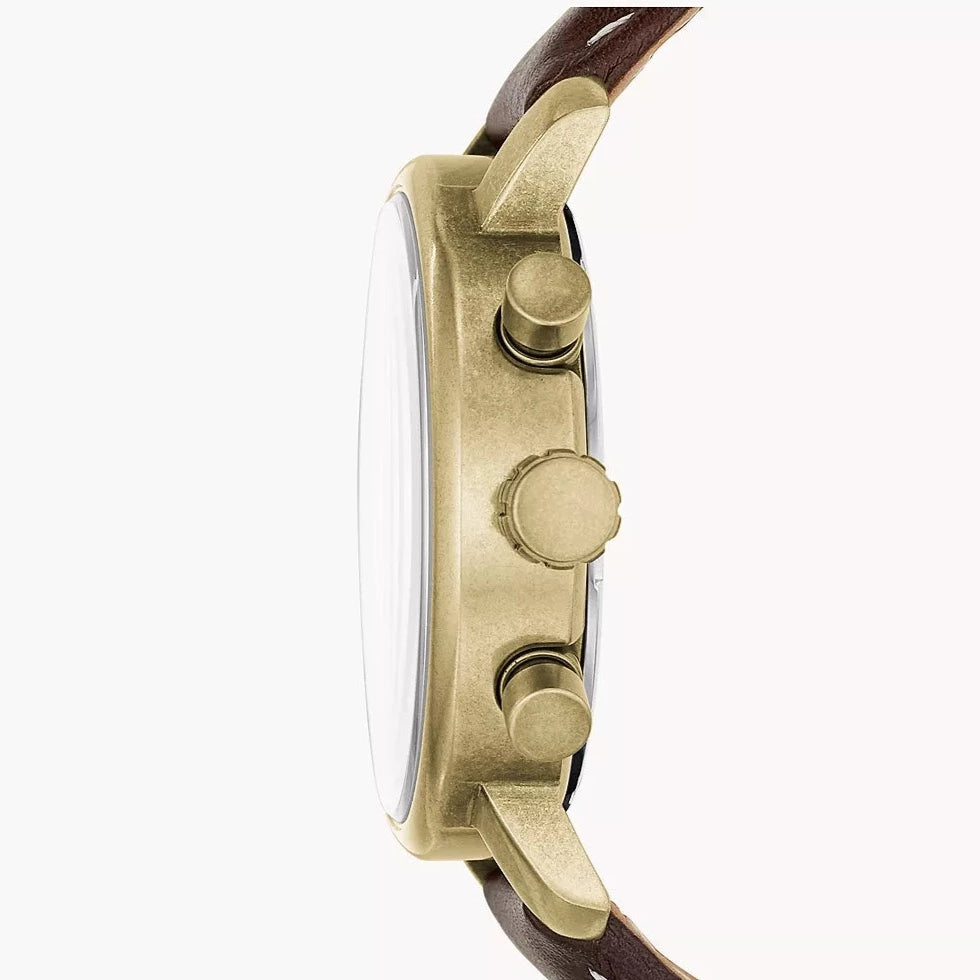 Fossil Rhett Chronograph Blue Dial Brown Leather Men's Watch| BQ2099