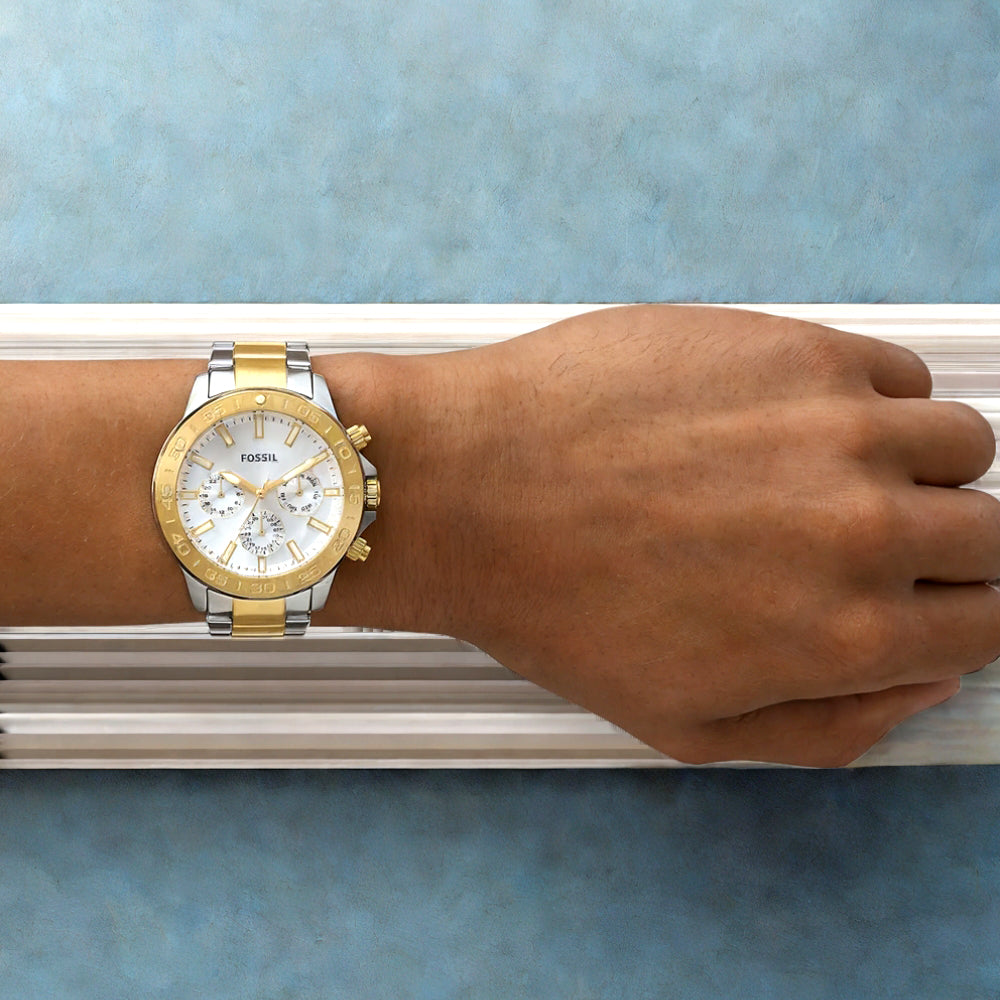 Fossil Bannon Multifunction Two-Tone Silver Dial Men's Watch | BQ2707