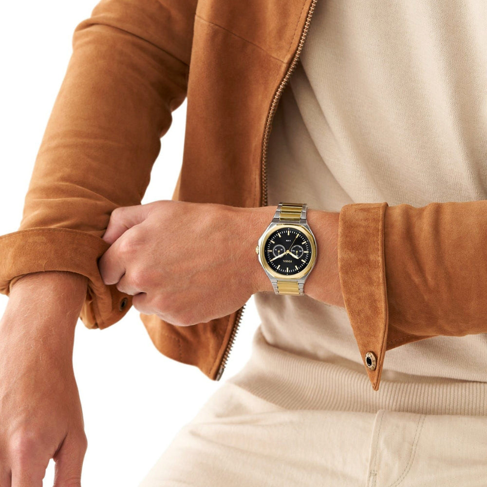 Fossil Multifunction Two Tone Black Dial Men's Watch | BQ2752