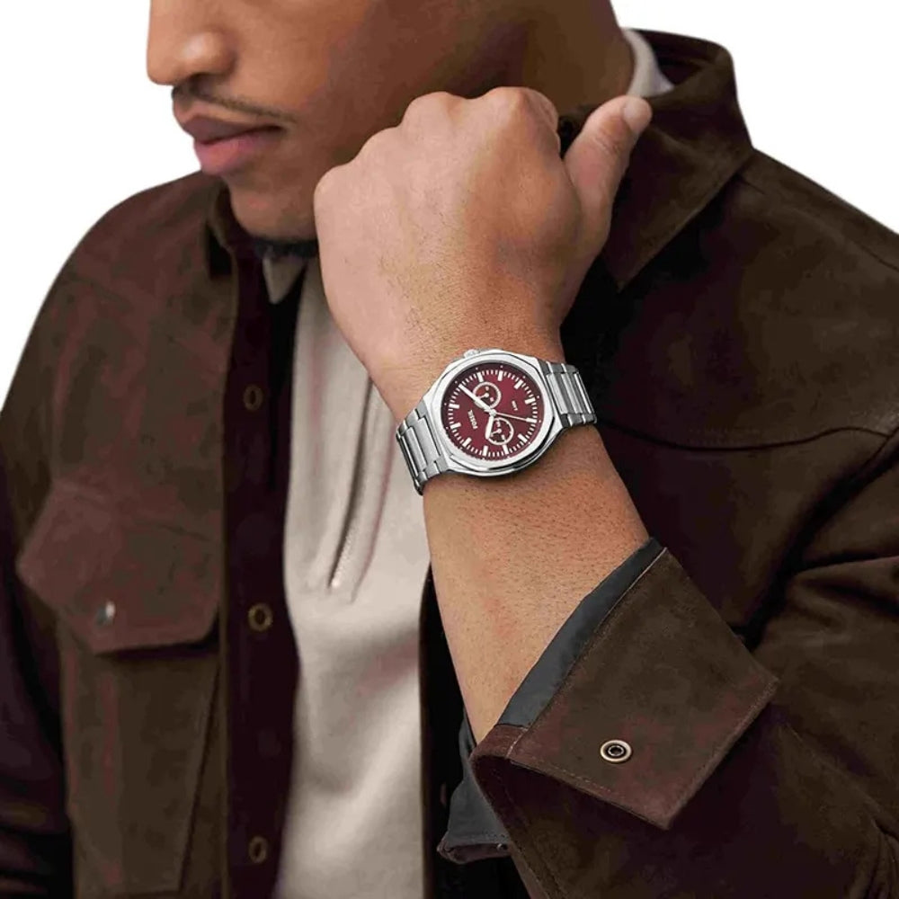 Fossil Evanston Quartz Burgundy Dial Men's Watch BQ2807