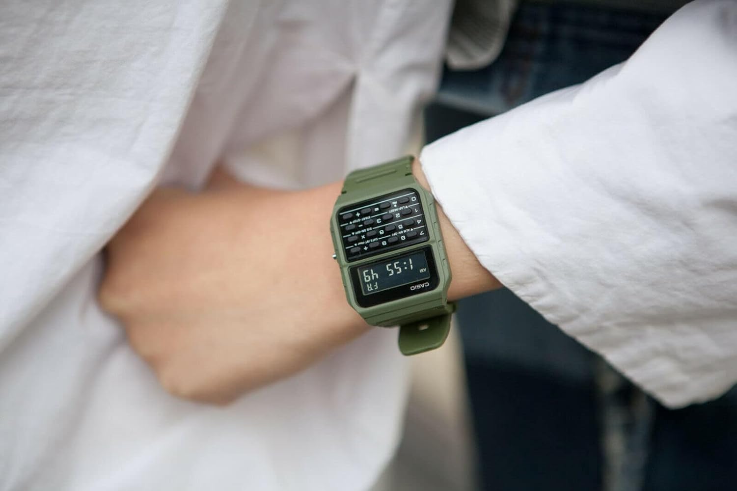 Casio Vintage Green Digital Calculator Watch CA-53WF-3BDF