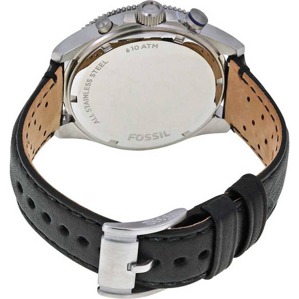 Fossil Wakefield Blue Dial Black Leather Men's Watch| CH2945