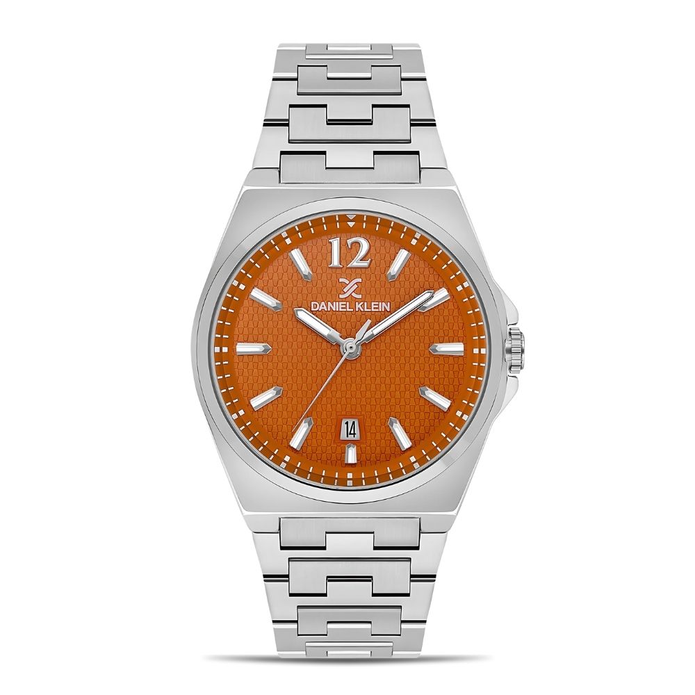 Daniel Klein Orange Dial Stainless Steel Men's Watch | DK.1.13792-5