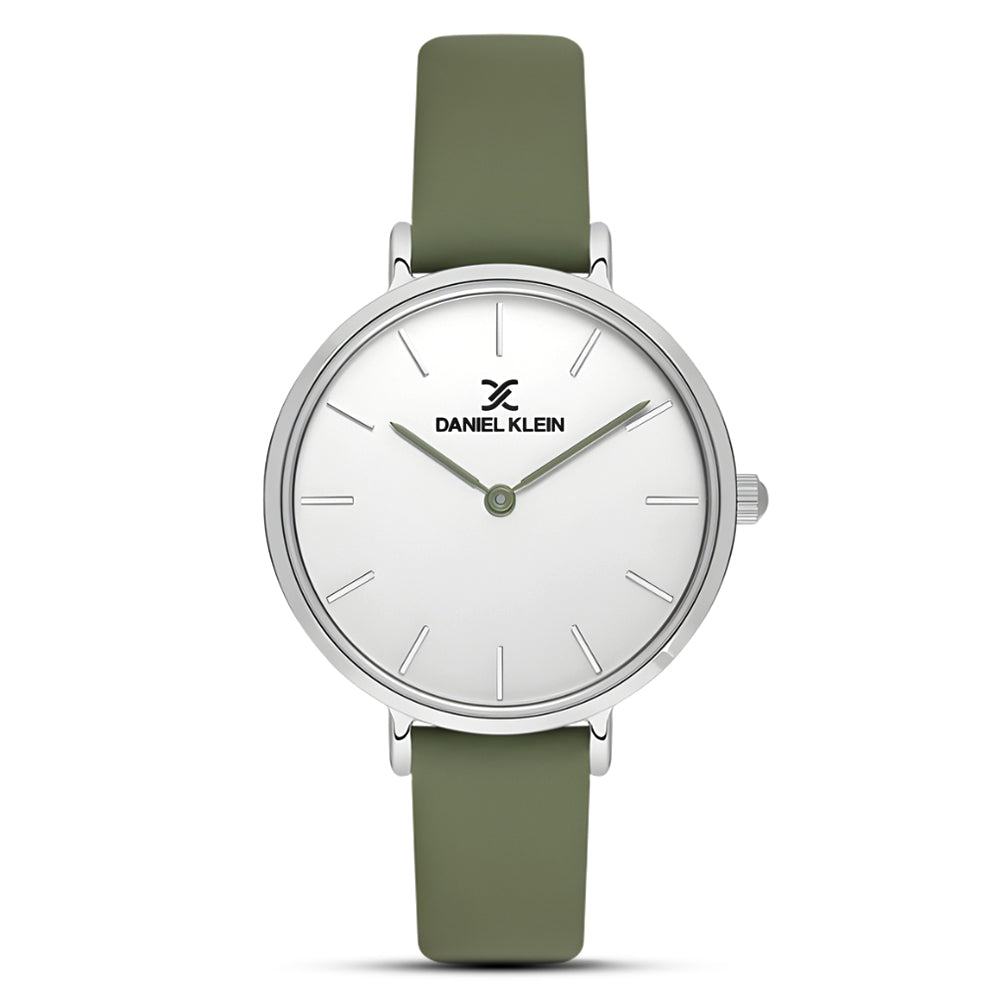 Daniel Klein Leather Strap White Dial Ladies Watch | DK.1.13762-5