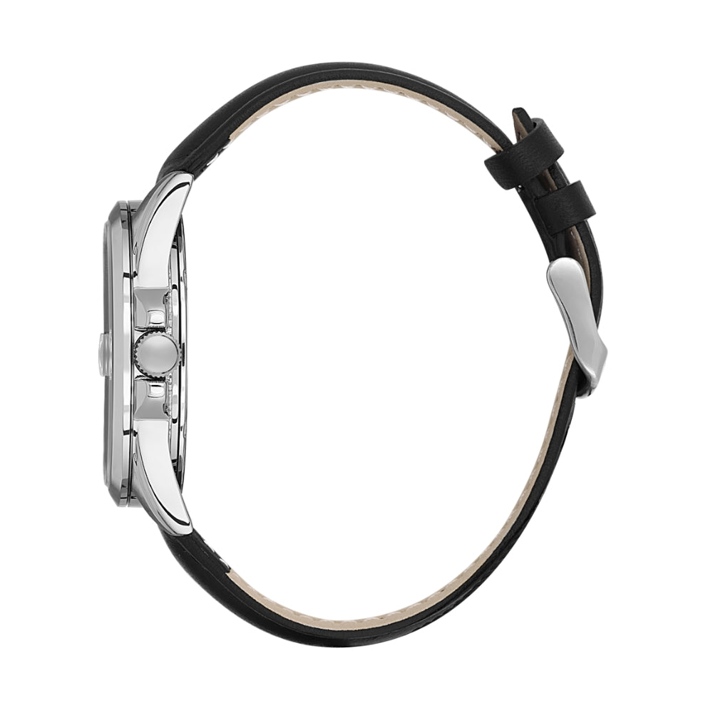 Daniel Klein Leather Strap Black Dial Men's Watch | DK.6.14038-1