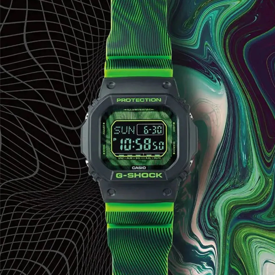 Casio G-Shock "Time Distortion" Green Digital Men's Watch| DW-D5600TD-3DR