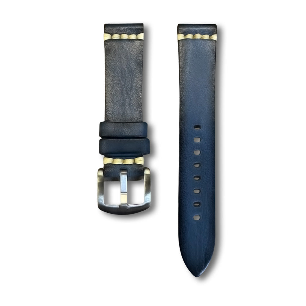 Cavern 22mm Coconut Texture Blue Leather Strap