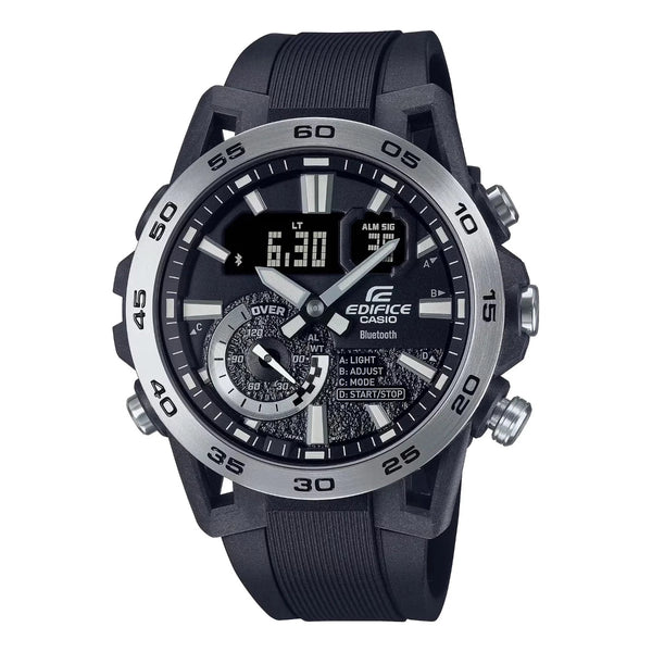 Casio Edifice SOSPENSIONE Black Strap Men's Watch| ECB-40P-1ADF