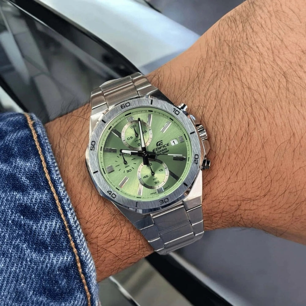 CASIO Edifice Lemon Green Dial Chronograph Men’s Watch| EFB-640D-3AVUDF