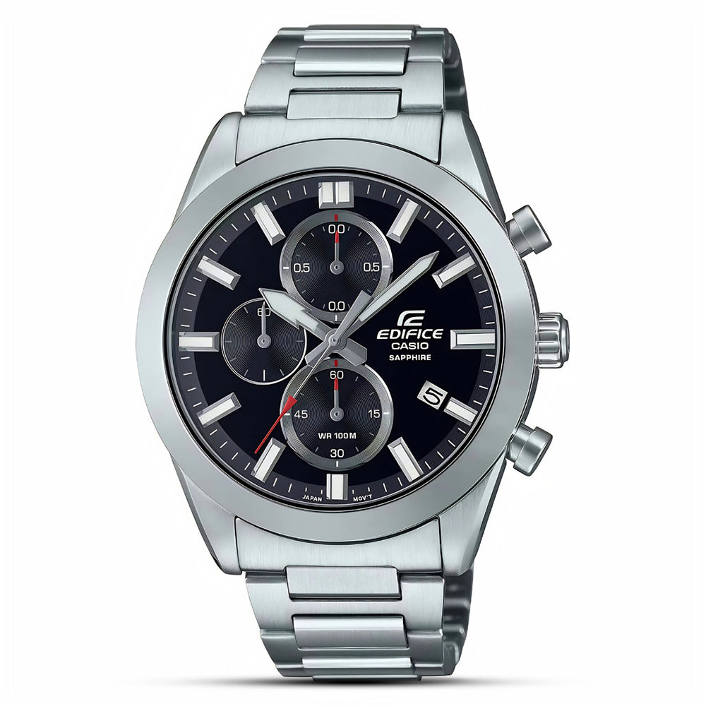 CASIO EDIFICE BLACK DIAL CHRONOGRAPH WATCH | EFB-710D-1AVUDF