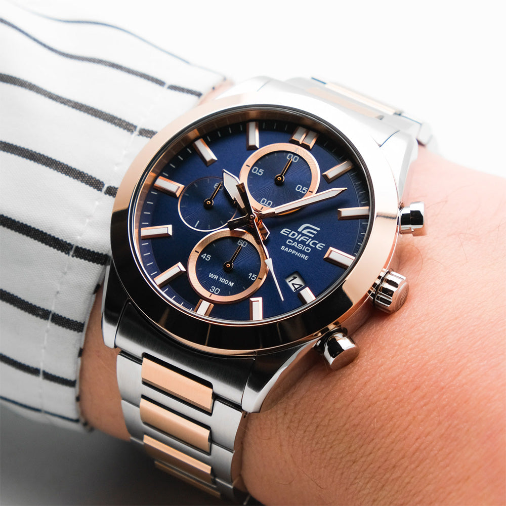 CASIO EDIFICE TWO TONE CHRONOGRAPH MEN'S WATCH | EFB-710SG-2AVUDF