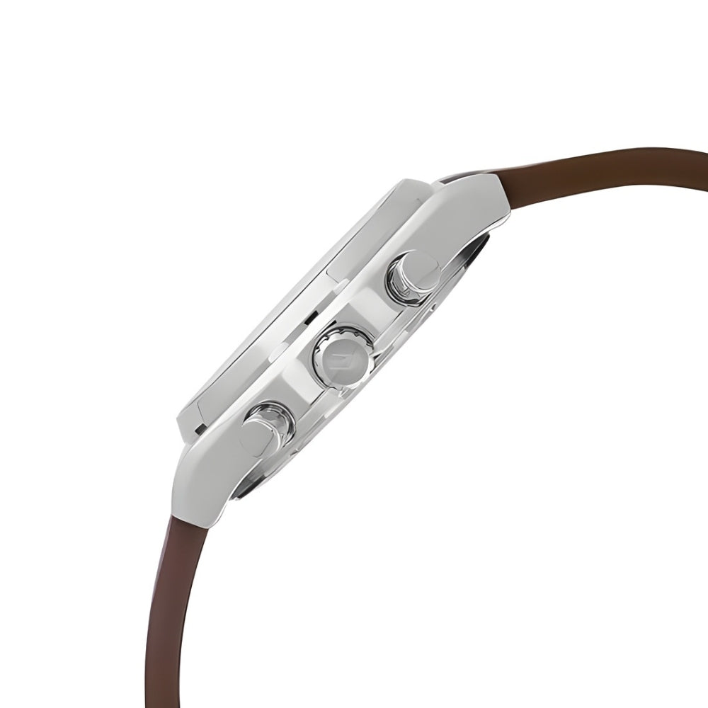 Casio Edifice Brown Leather Beige Dial Men's Watch EFB-730L-7AVUDF