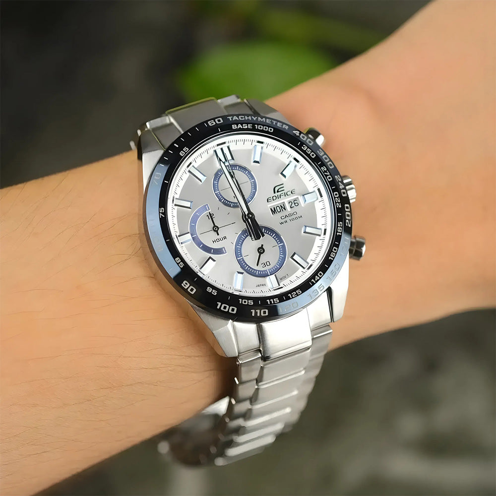 Casio Edifice Chronograph White Dial Watch | EFR-574DE-7AVUDF