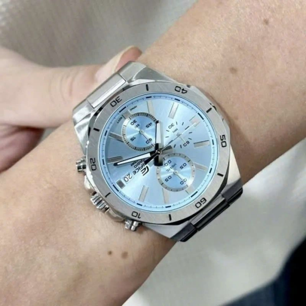 Casio Edifice Chronograph Ice Blue Dial Men's Watch | EFV-640D-2BVUDF