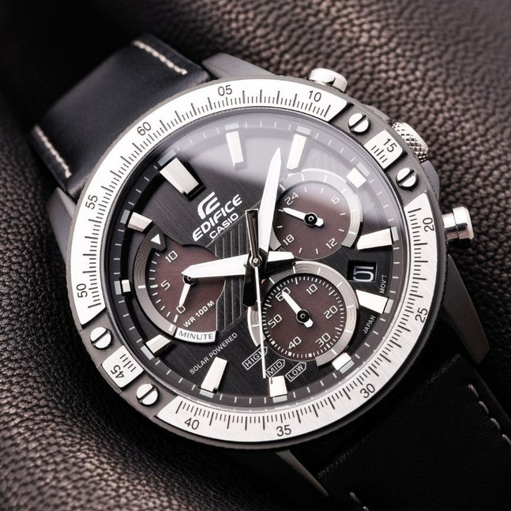 Casio Edifice Solar Black Chronograph Men's Watch | EQS-930TL-1AVUDF