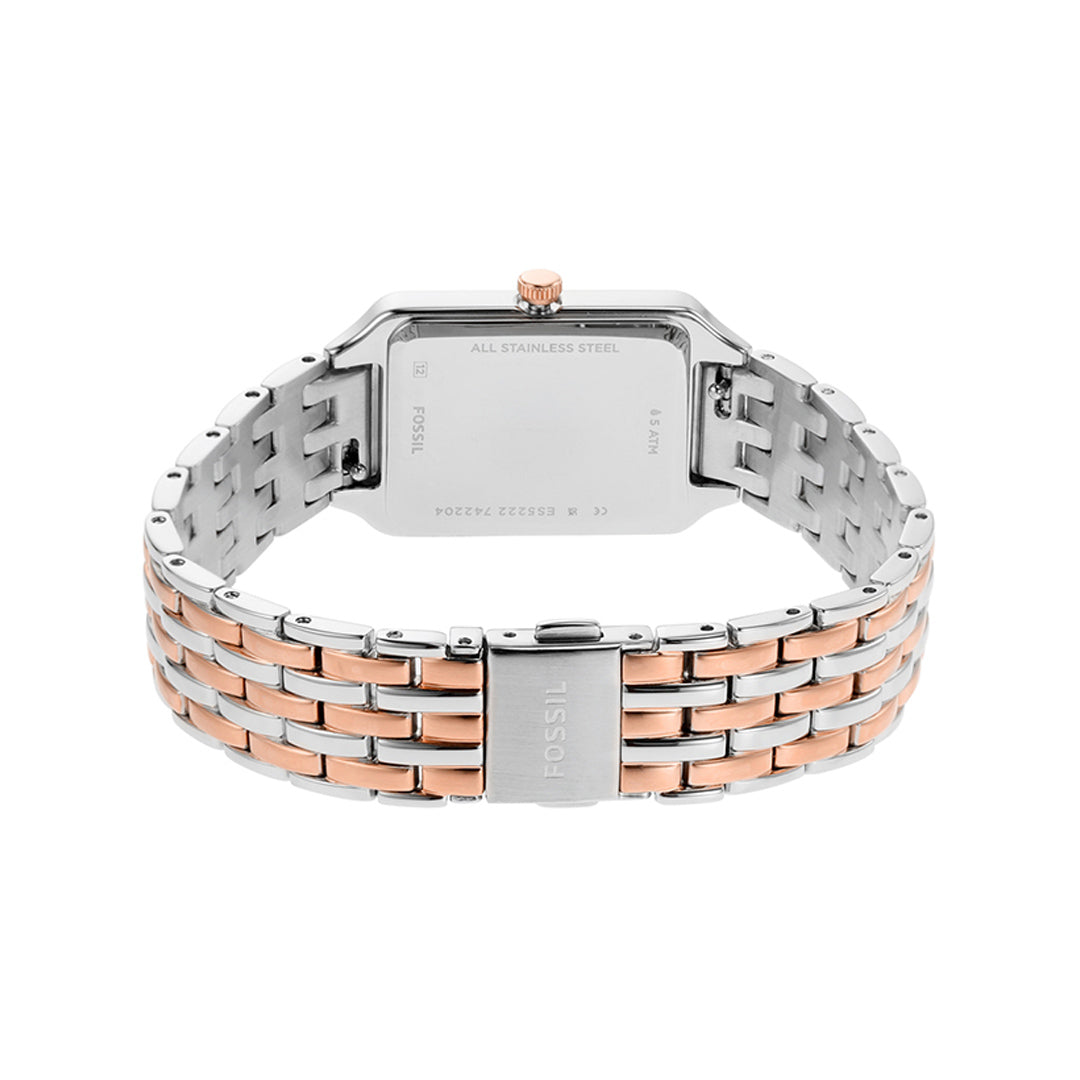 Fossil Raquel Two Tone White Dial Ladies Watch | ES5222