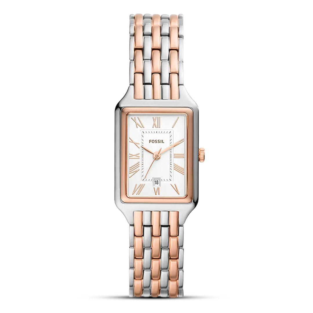 Fossil Raquel Two Tone White Dial Ladies Watch | ES5222
