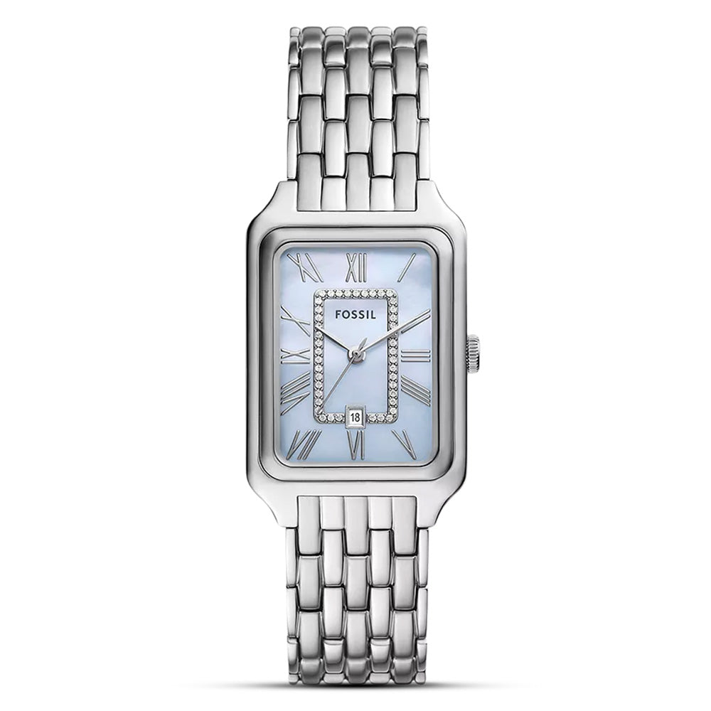 Fossil Raquel Silver Tone Blue Dial Ladies Watch ES5402