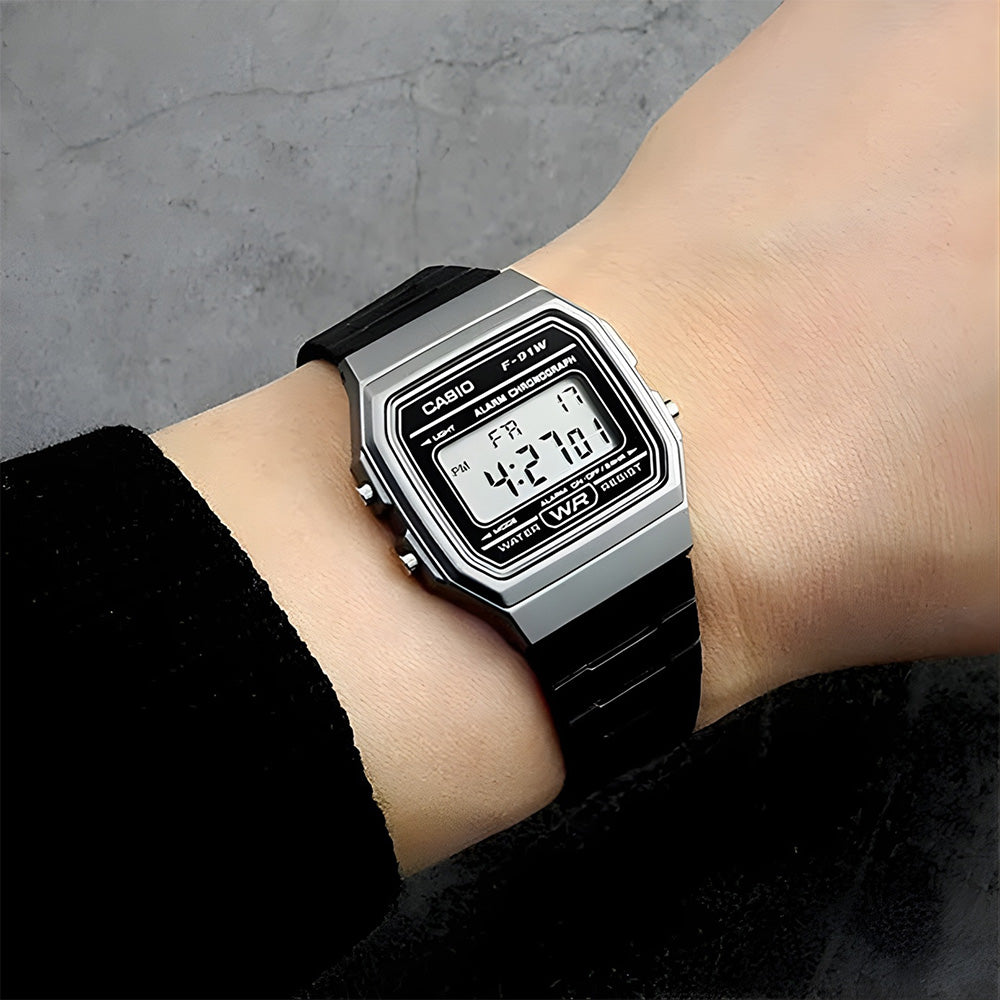 Casio Vintage Digital Grey Bezel Resin Strap Watch | F-91WM-1BDF