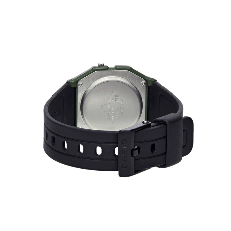 Casio Vintage Digital Green Bezel Resin Strap Watch| F-91WM-3ADF