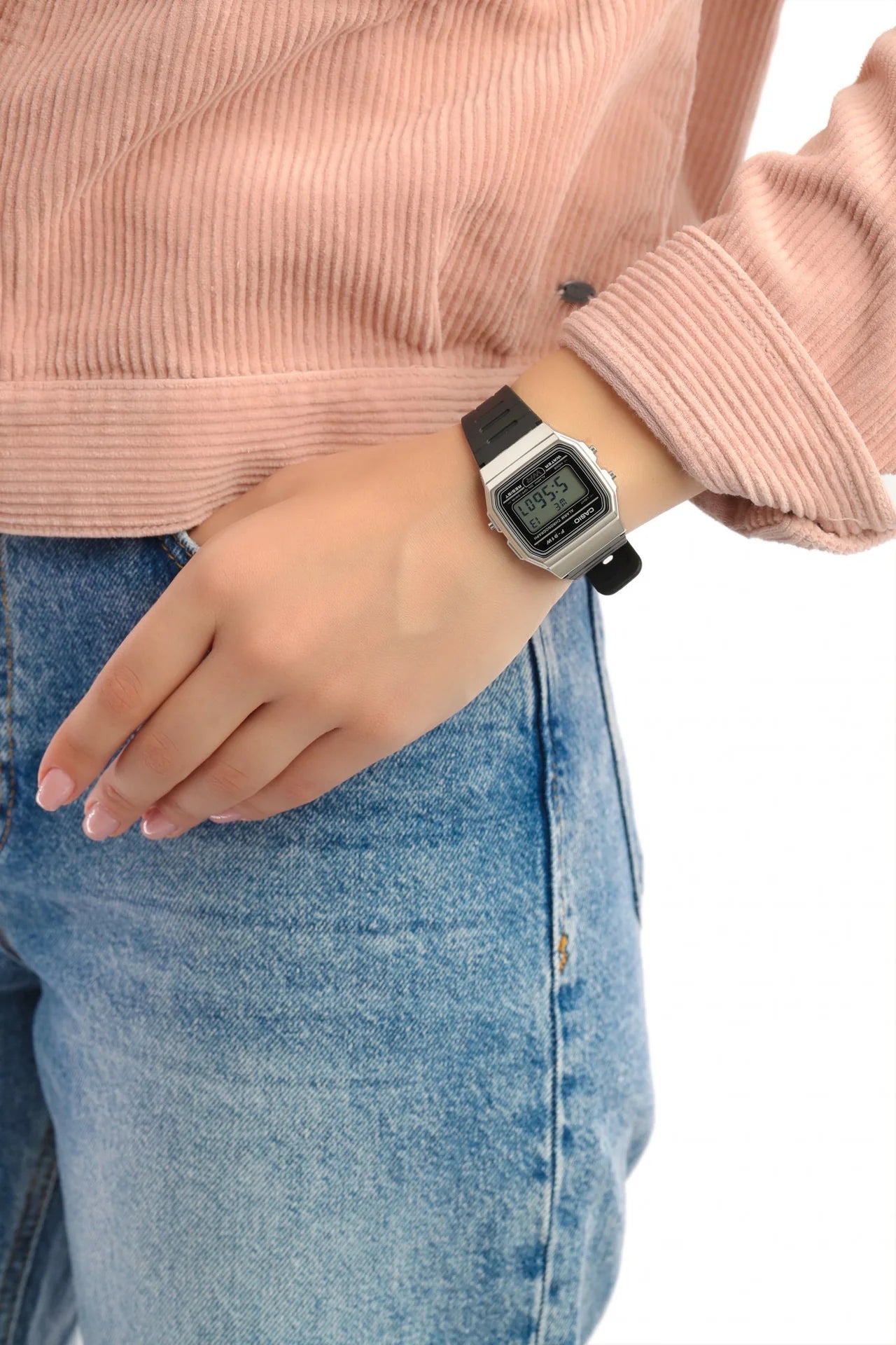 Casio Vintage Digital Silver Bezel Resin Strap Watch| F-91WM-7ADF