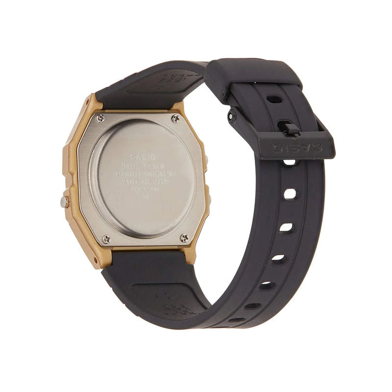 Casio Vintage Digital Golden Bezel Resin Strap Watch| F-91WM-9ADF