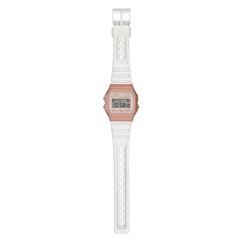 CASIO DIGITAL WHITE RESIN STRAP LADIES WATCH F-91WS-7A3DF