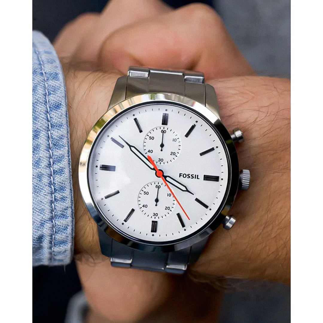 Fossil Townsman Chronograph White Dial Men's Watch | FS5346