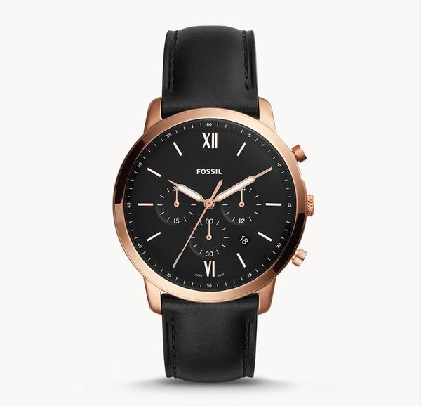Fossil Neutra Chronograph Black Leather Men's Watch| FS5381