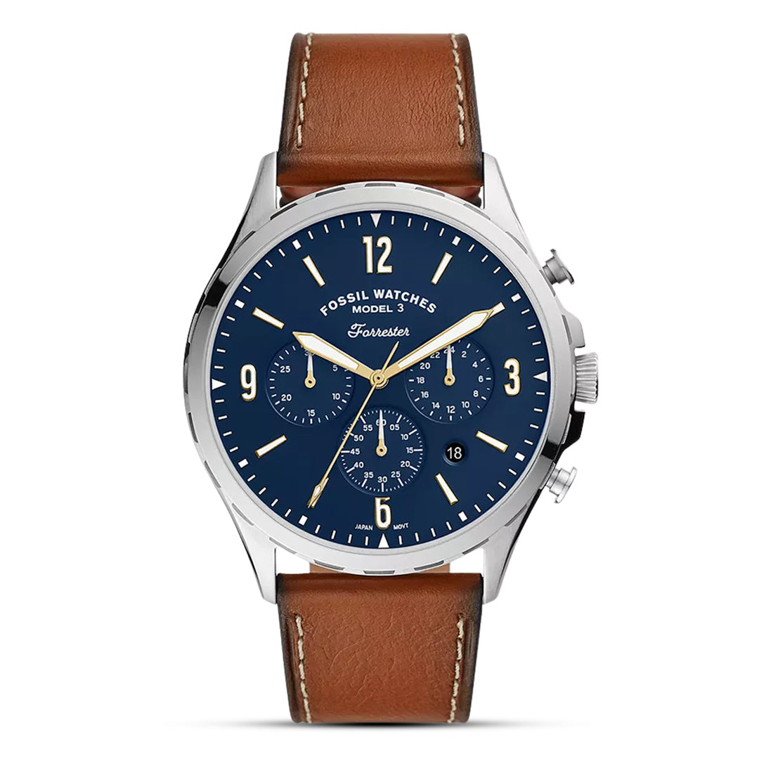 Fossil Forrester Luggage Chronograph Blue Dial Watch | FS5607