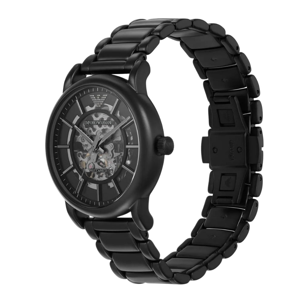 Emporio Armani Renato Round Automatic Black Tone Men's Watch | AR60045