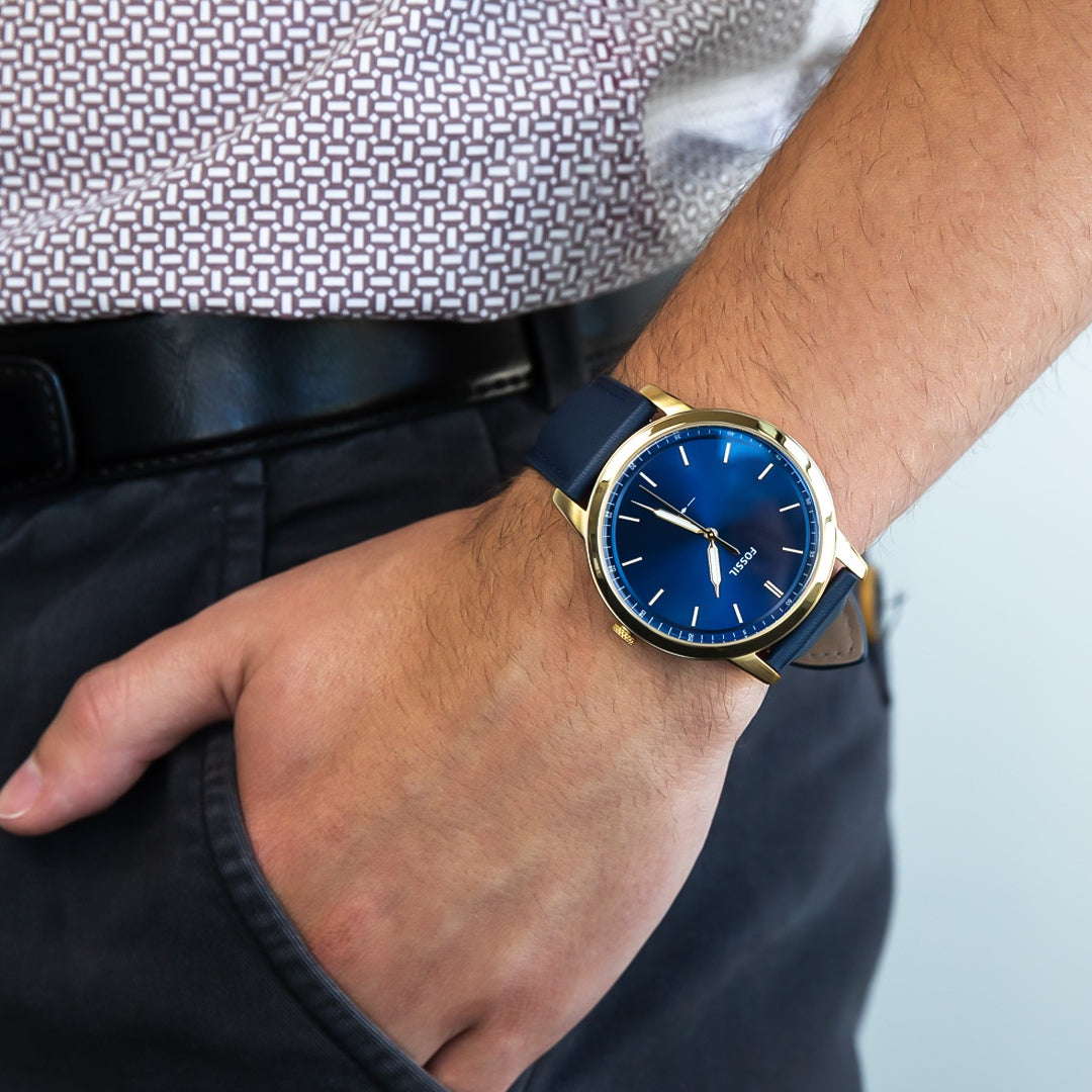 Fossil Minimalist Navy Blue Dial Men's Watch | FS5789