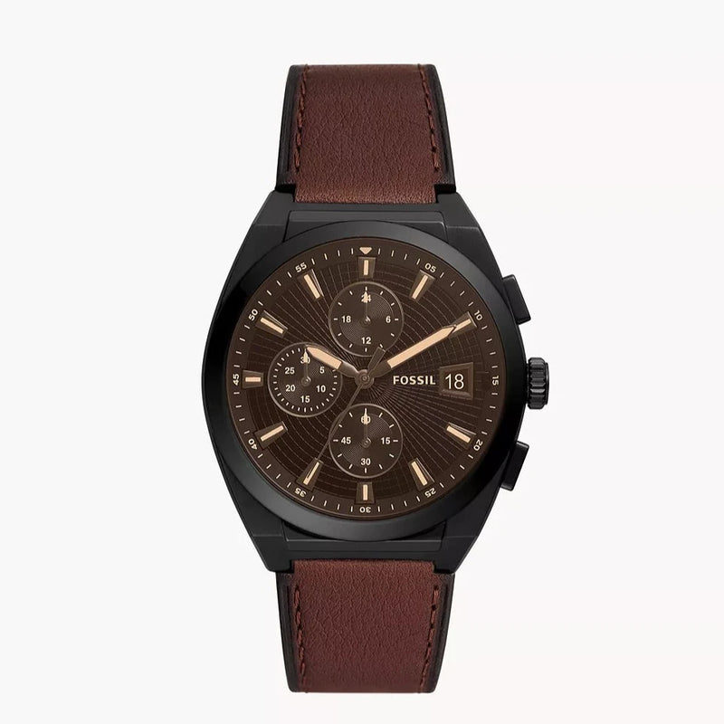 Fossil Everett Chronograph Brown LiteHide™ Men's Watch | FS5798