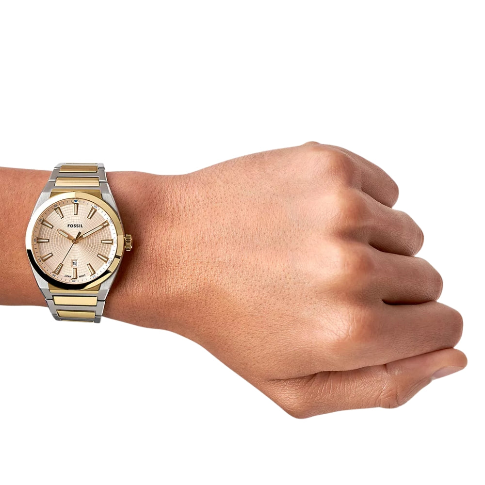 Fossil Everett Two-Tone Beige Dial Men's Watch | FS5823