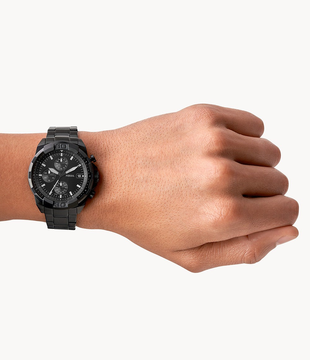 Fossil Bronson Chronograph Black Stainless Steel Watch FS5853