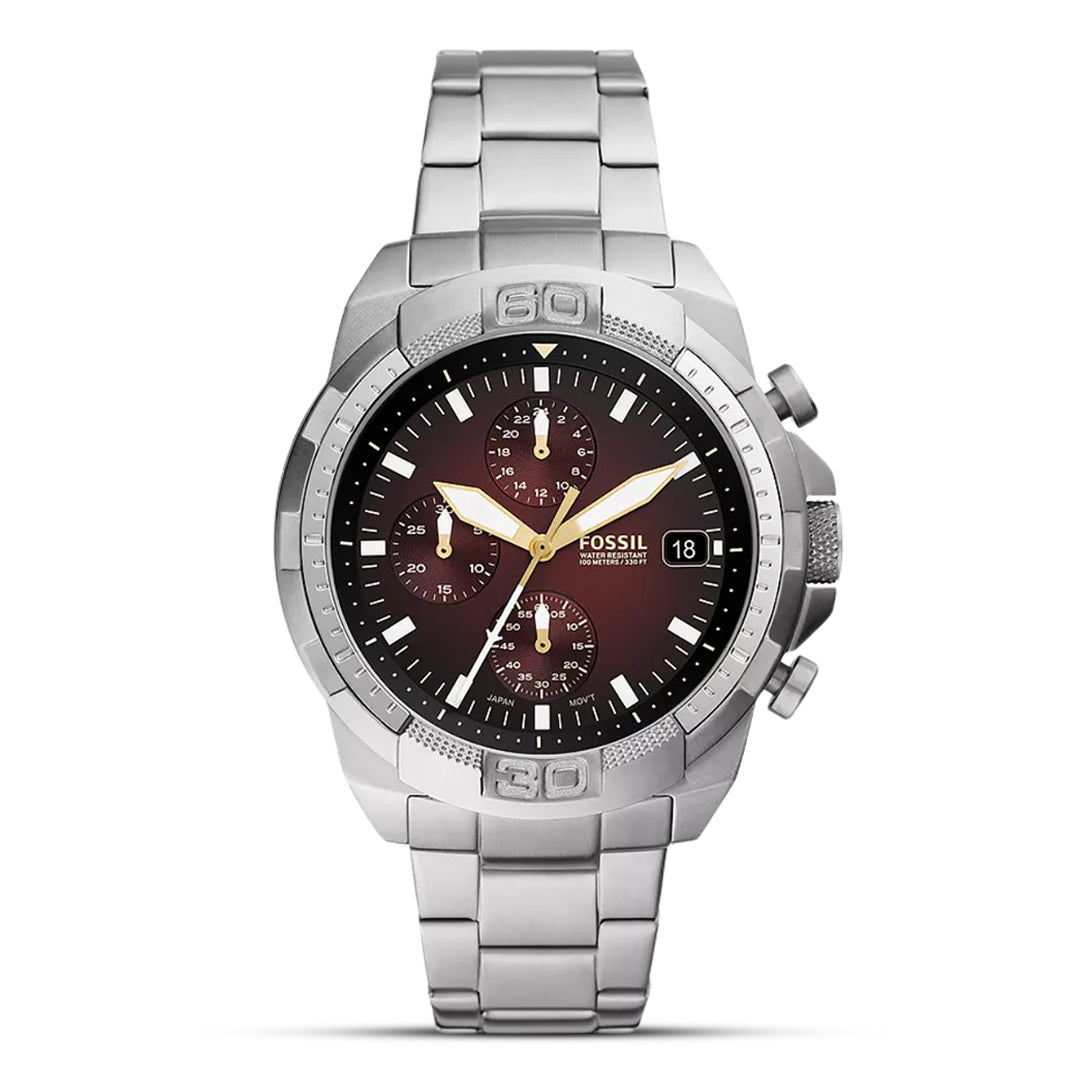 Fossil Bronson Chronograph Analog Red Dial Men's Watch | FS5878
