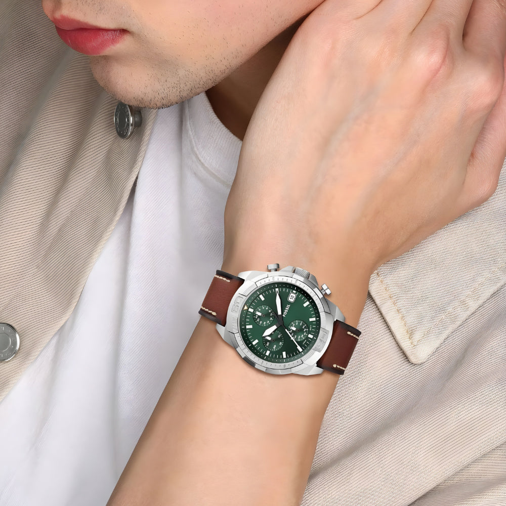 Fossil Bronson Chronograph Green Dial Men's Watch | FS5898