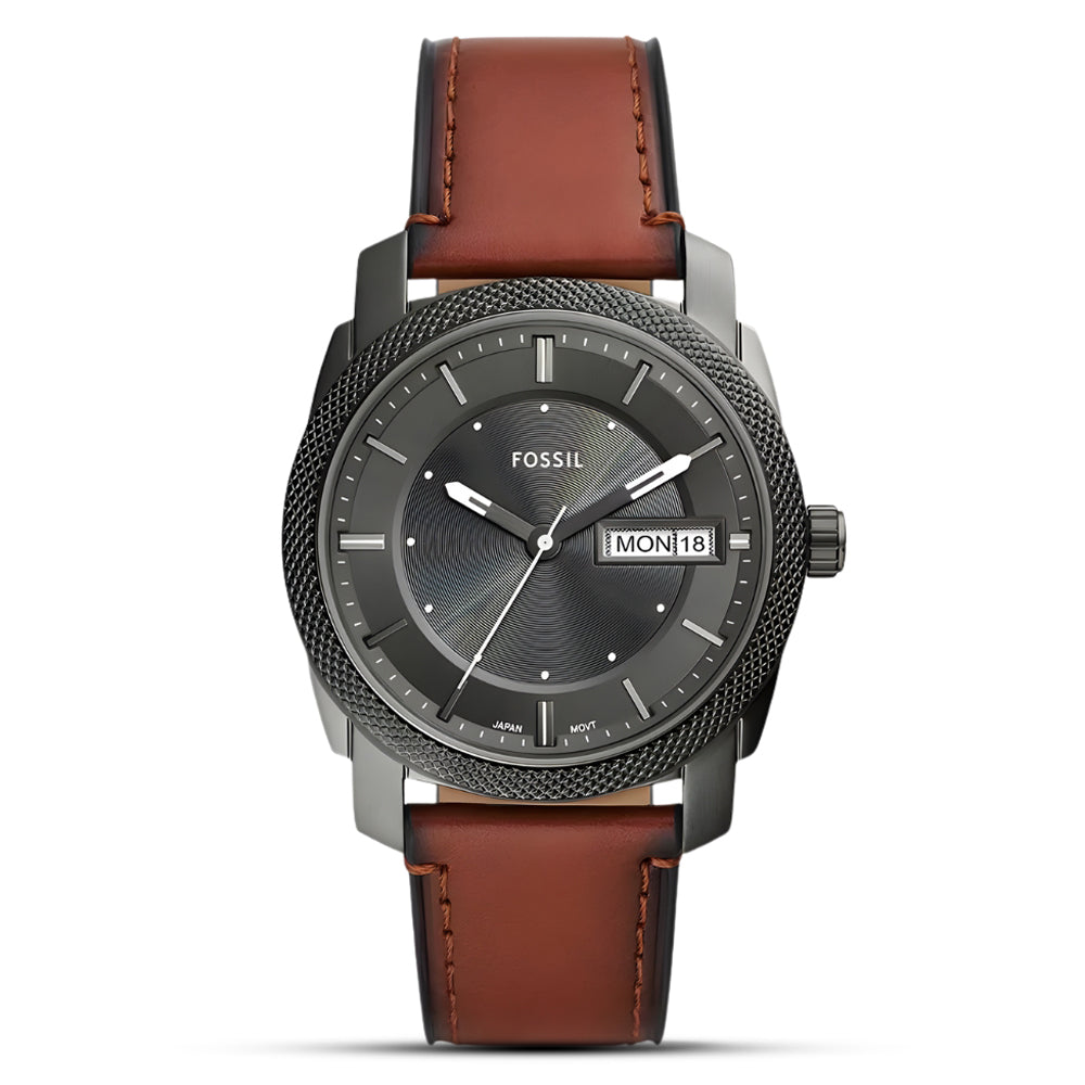 Fossil Machine 3-Hand Date Eco Brown Leather Men's Watch| FS5900