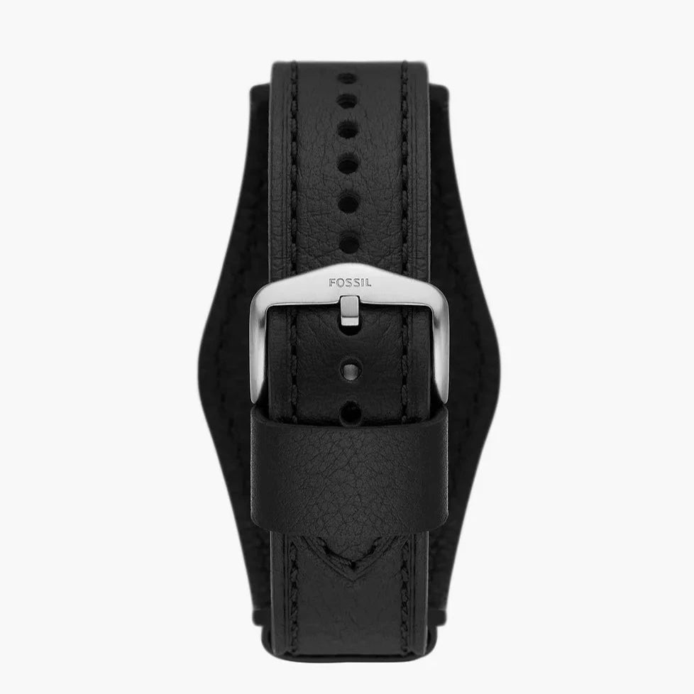 Fossil Machine Chronograph Tan-Eco Black Leather Men's Watch| FS5921