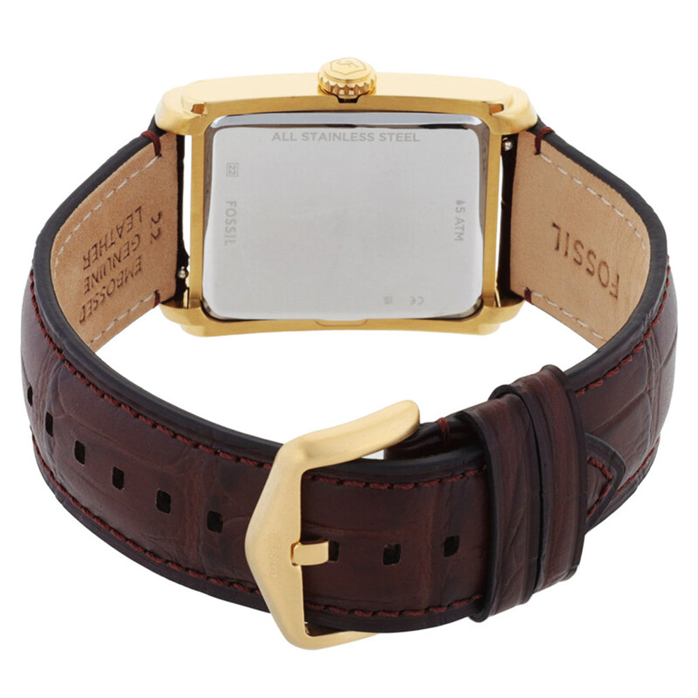 Fossil Carraway White Rectangular Dial Men's Watch FS6011