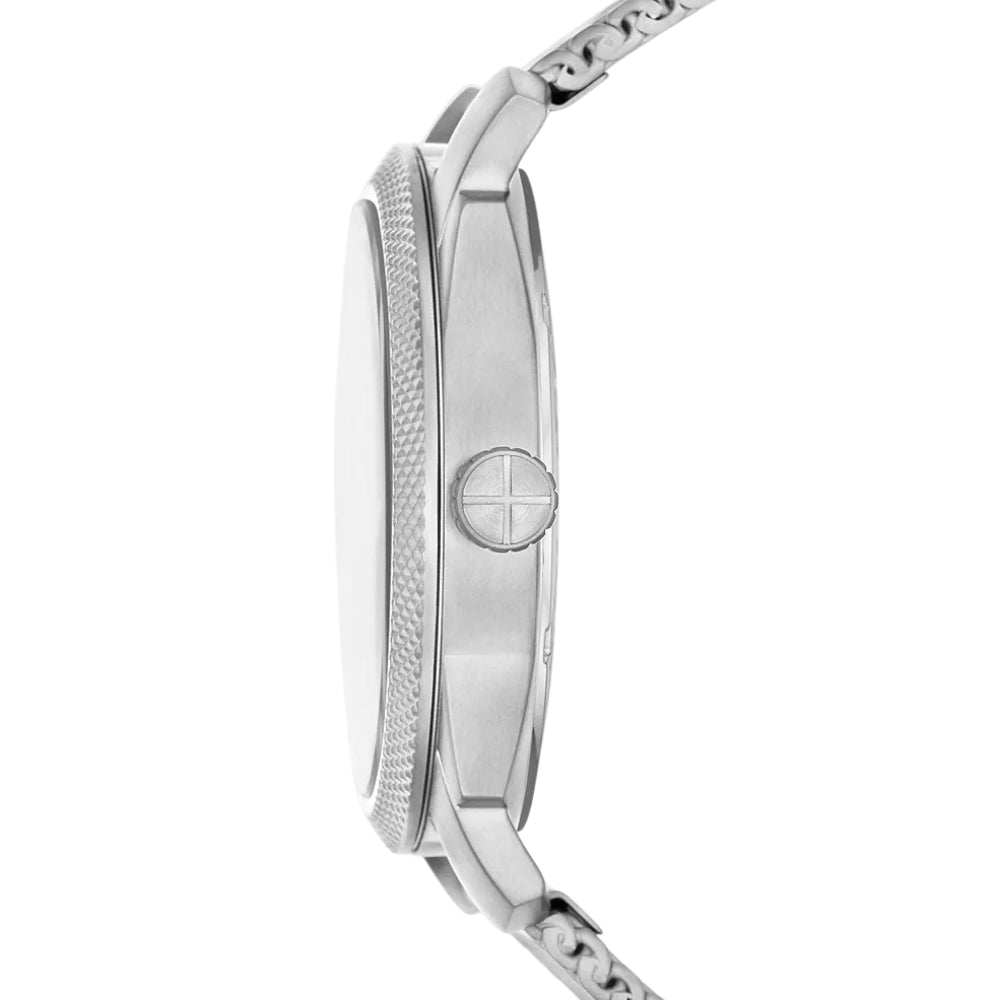 Fossil Machine Mesh Chain Burgundy Dial Men's Watch FS6014